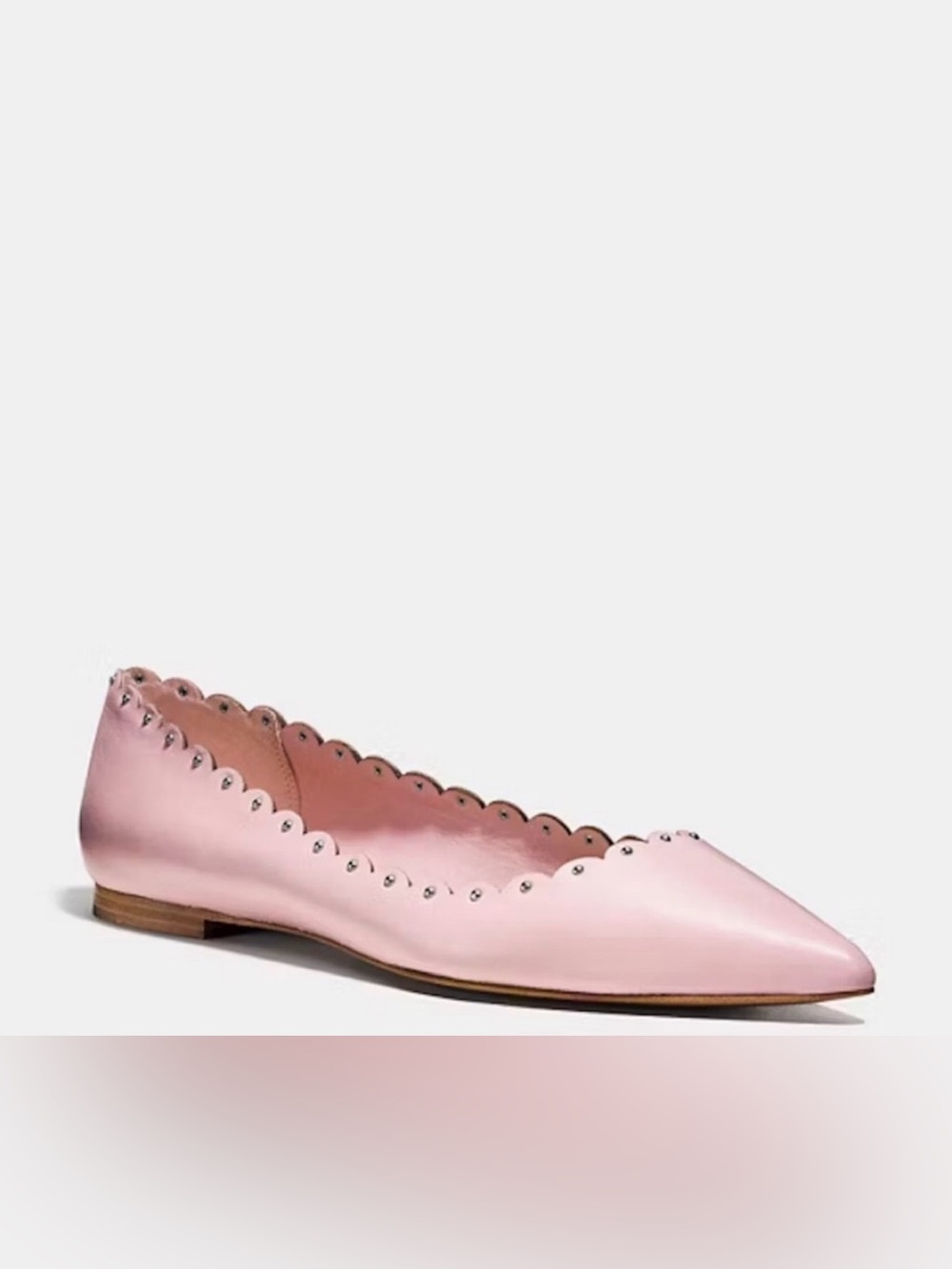 COACH Jill Soft Shine Scalloped Flats